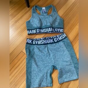 Gymshark matching bra and bike shorts